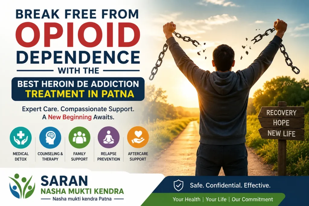 Best Heroin De Addiction Treatment in Patna with expert rehabilitation and counseling support