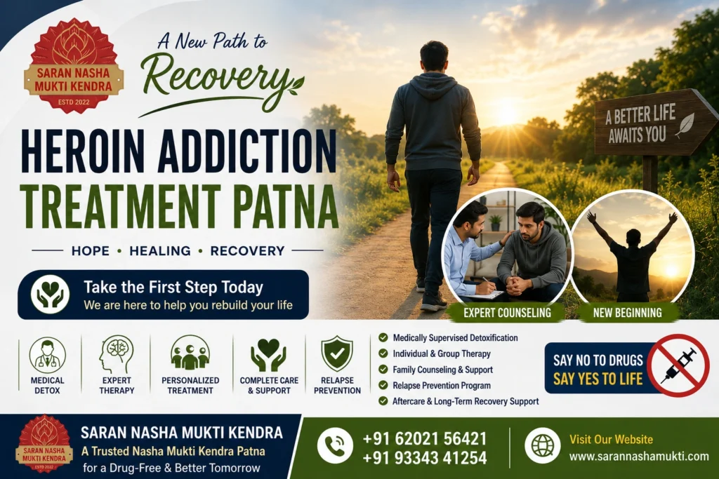 Heroin Addiction Treatment Patna with professional rehabilitation, counseling, detox support, and recovery guidance.