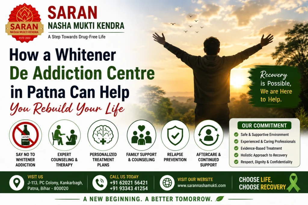 Whitener De Addiction Centre in Patna providing professional counseling, rehabilitation, family support, and recovery guidance.